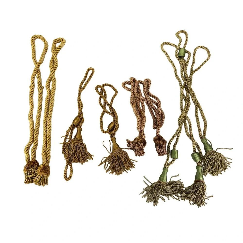 4 Random Sets of Vintage Tassels Multi Color Tie Backs